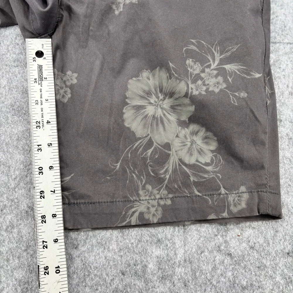 AG Adriano Goldschmied Wanderer Shorts Mens 34 Grey Floral Print Chino Casual